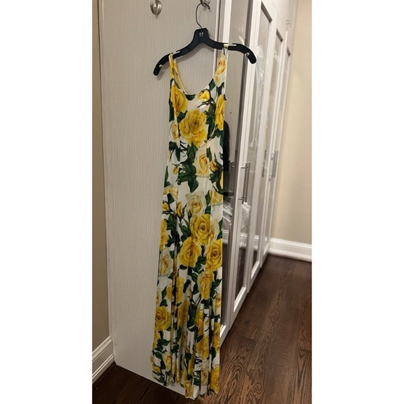 Dolce & Gabbana Yellow Rose Print Dress - Picture 6 of 9